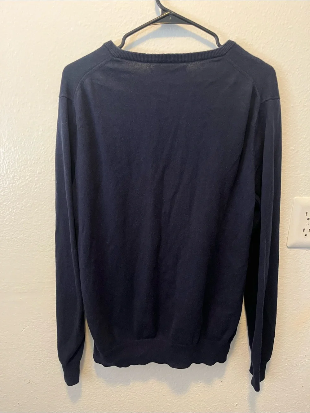 J.Crew Cotton Cashmere Navy V-Neck Sweater Slim Fit Men’s Large